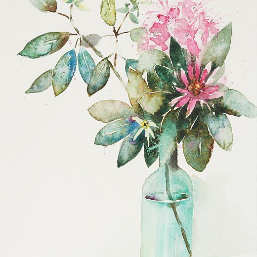 Blumen in der Flasche
