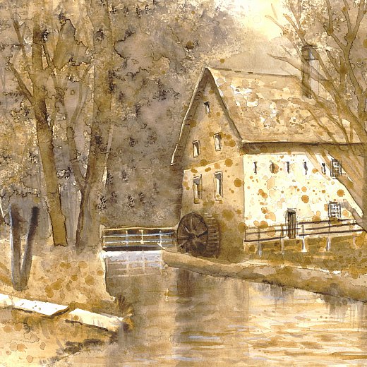 Ein monochromes Aquarell