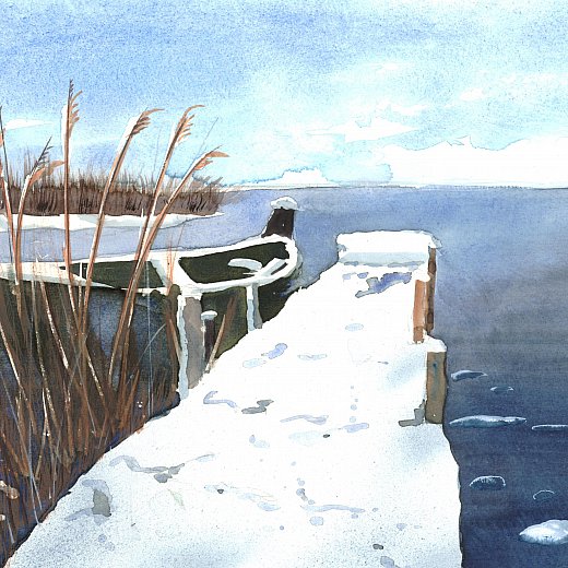 Boot im Winter